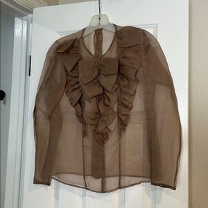 Lilla P vintage 100% Silk Sheer Blouse – Size Petite